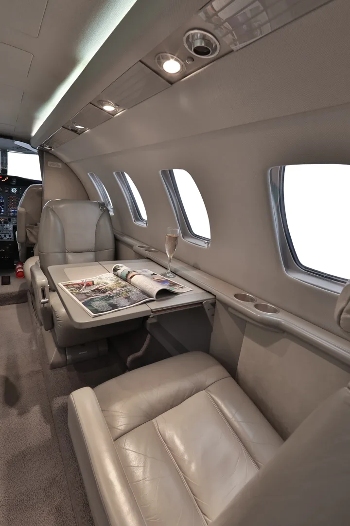 Cabin interior of a 2001 Cessna Citation CJ1.