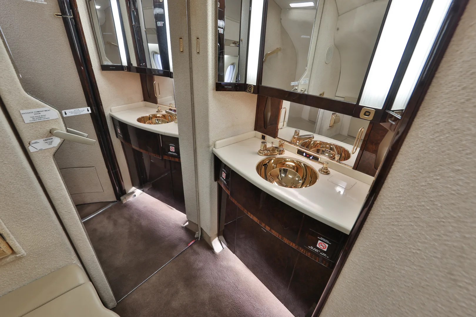 Cabin interior of a 2002 Dassault Falcon 900EX.
