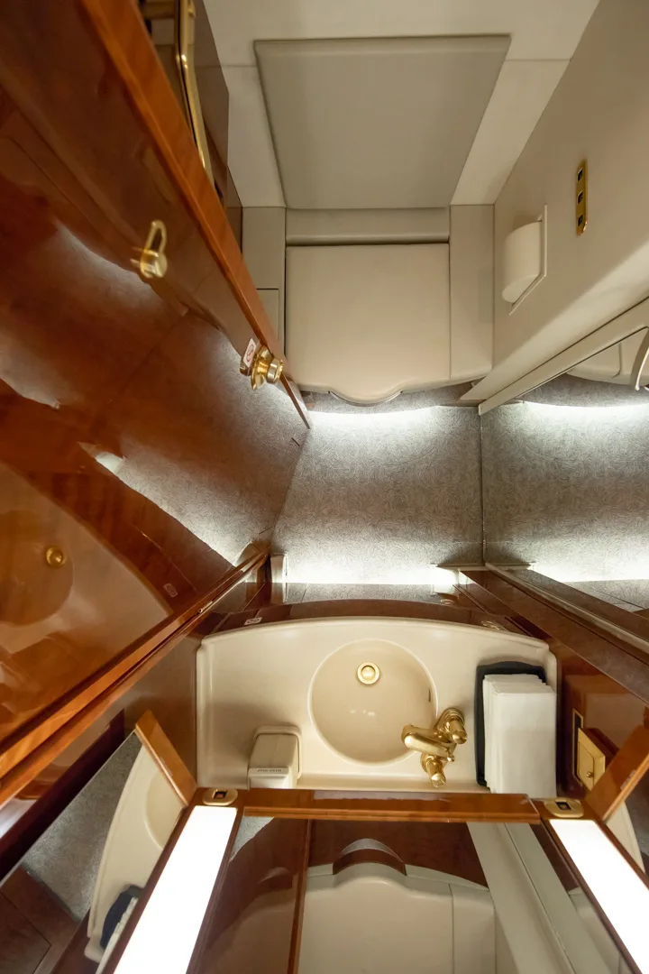 Cabin interior of a 2002 Dassault Falcon 900EX.