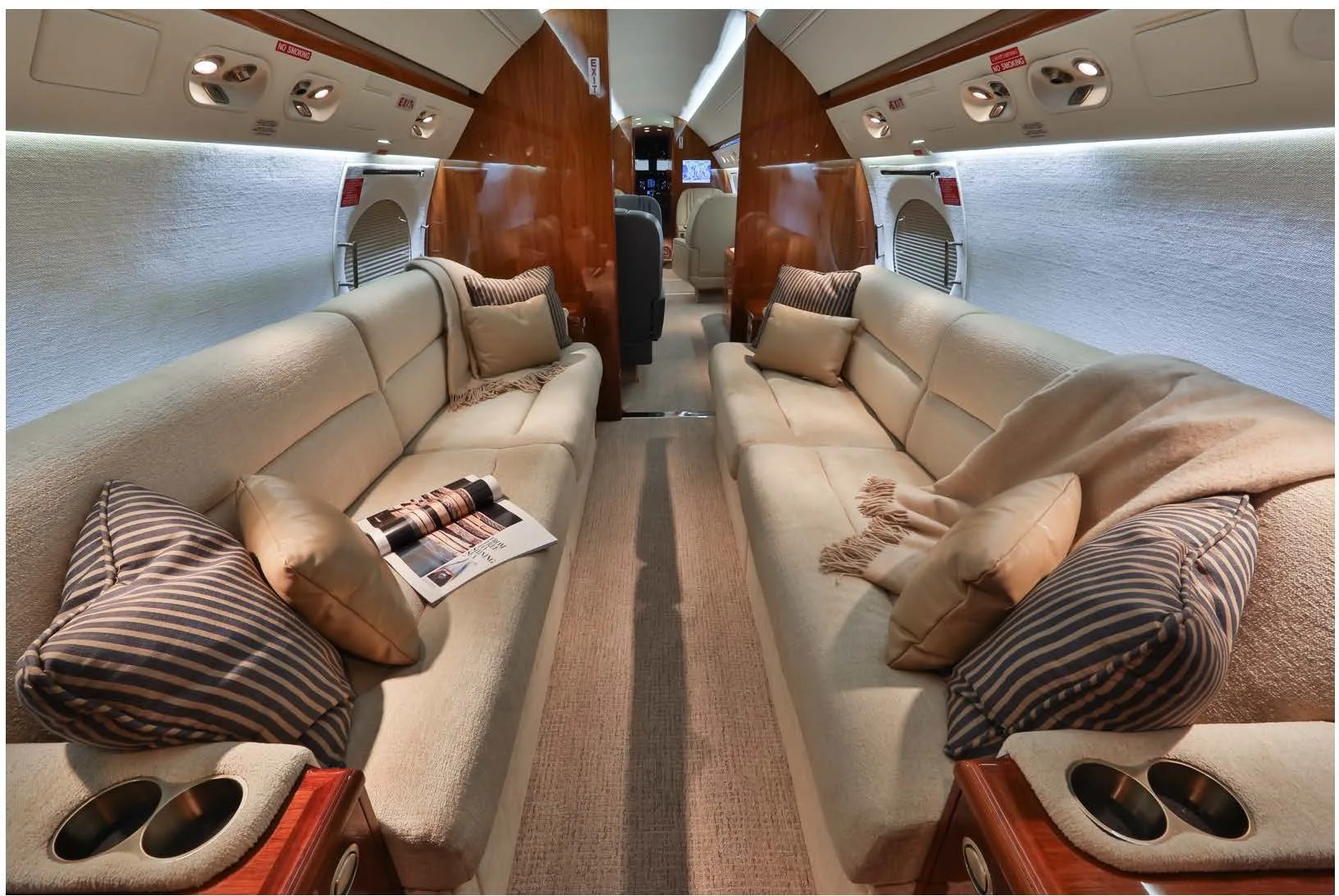 Cabin interior of a 2002 Gulfstream GV.