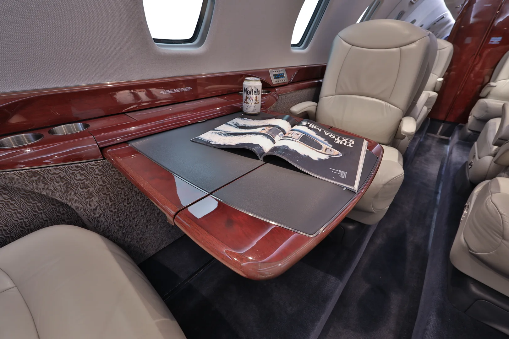 Cabin interior of a 2007 Cessna Citation X.