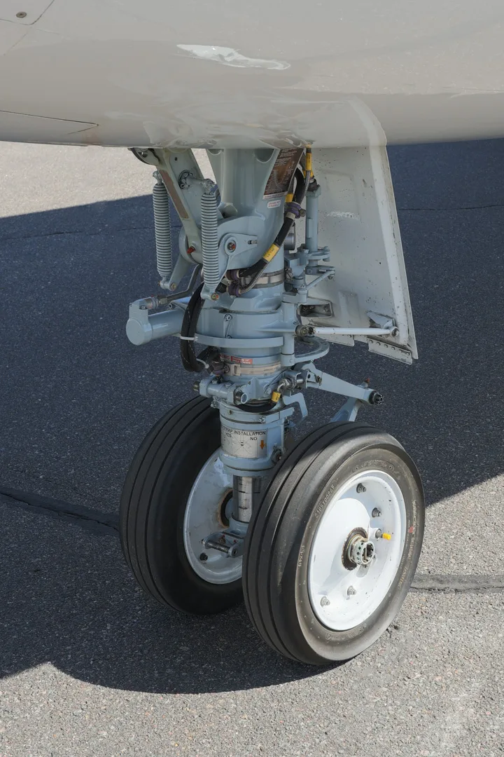 Engine detail of a 2012 Bombardier Challenger 605.