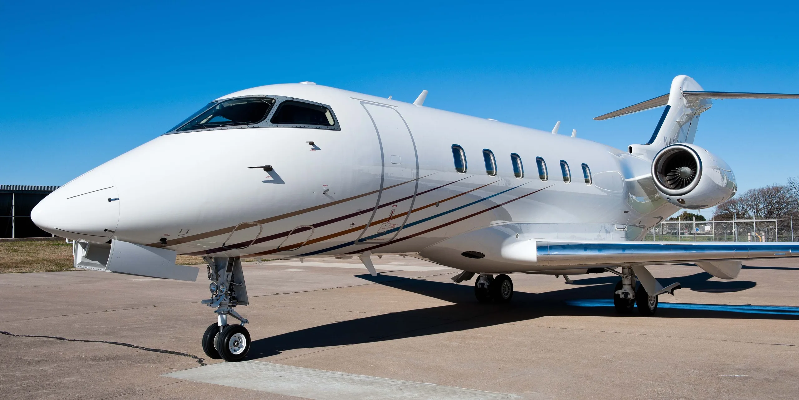Exterior view of a 2004 Bombardier Challenger 300, N60SB.
