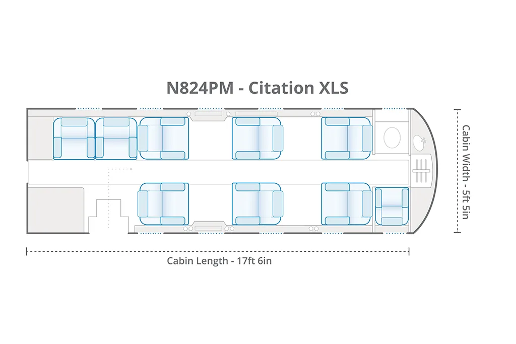 Specification or layout diagram for a Cessna Citation XLS –.