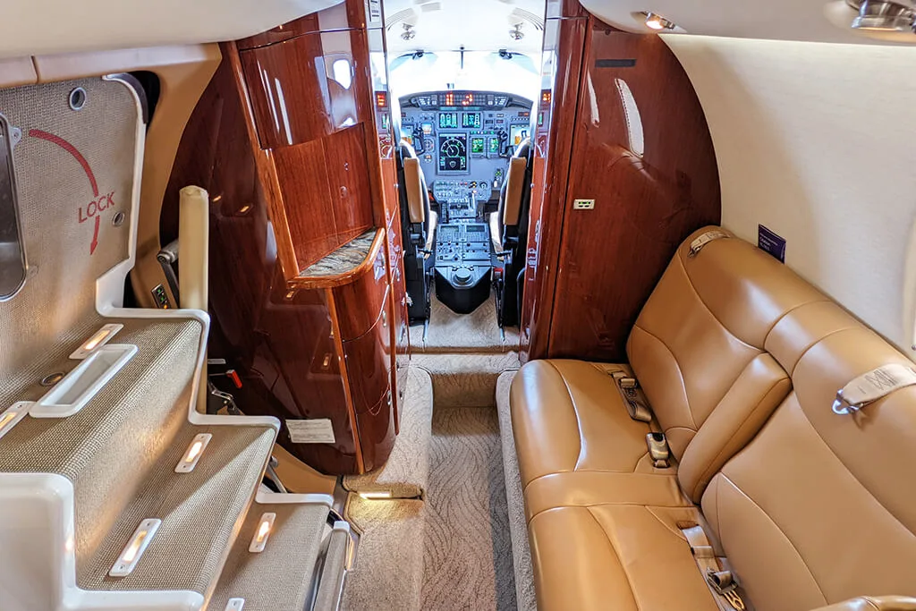Cabin interior of a Cessna Citation XLS –.