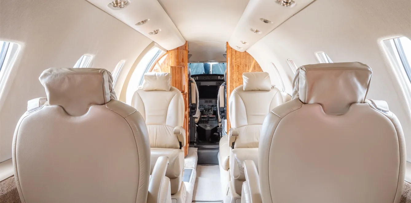 Cabin interior of a Cessna citation xls.