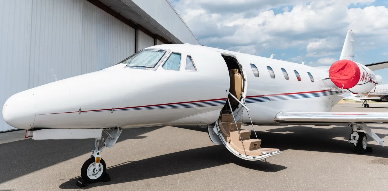 Cabin interior of a Cessna citation xls.