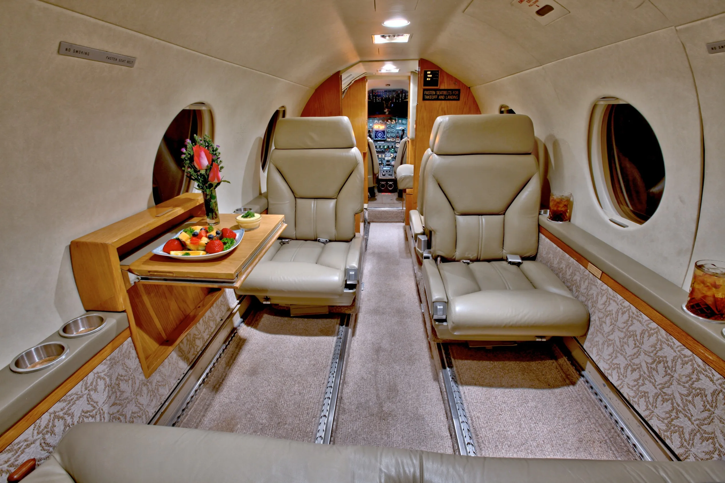 Cabin interior of a 1981 Dassault falcon 10 sn 176.