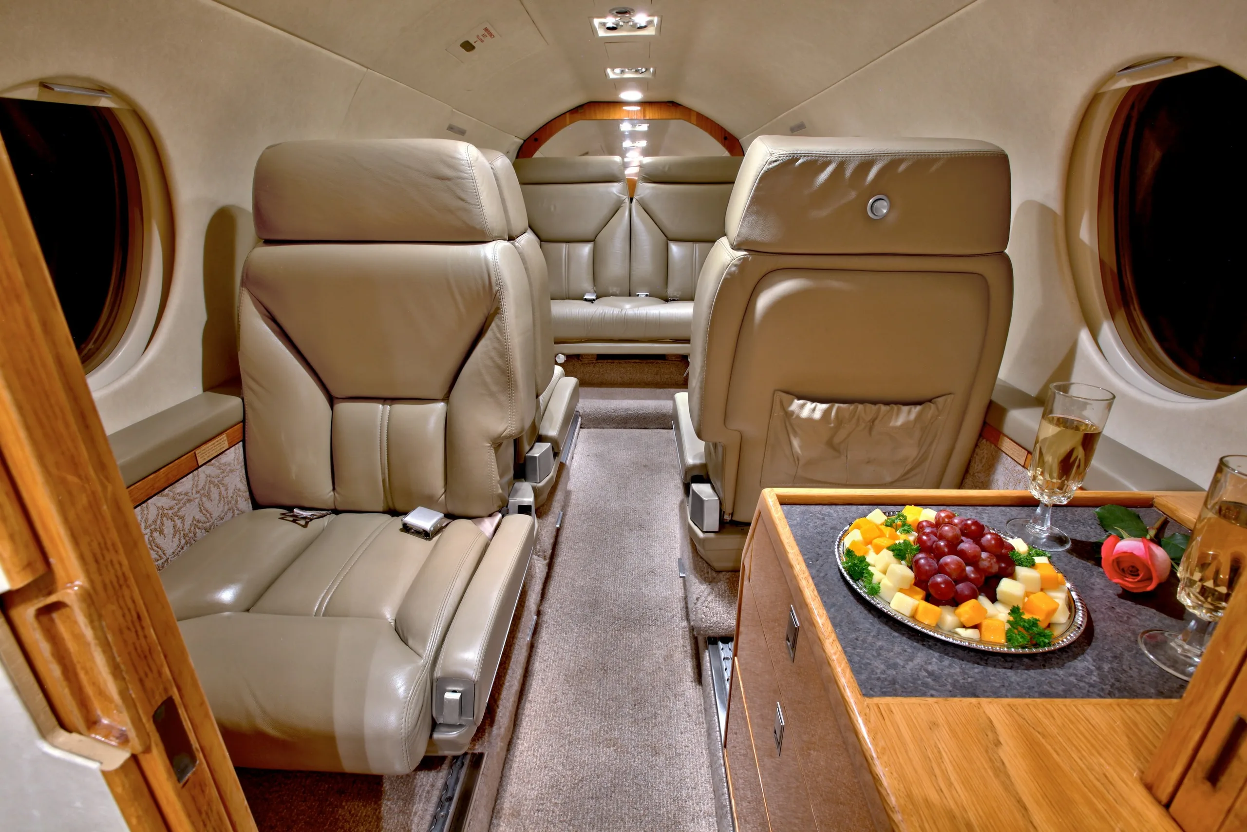 Cabin interior of a 1981 Dassault falcon 10 sn 176.