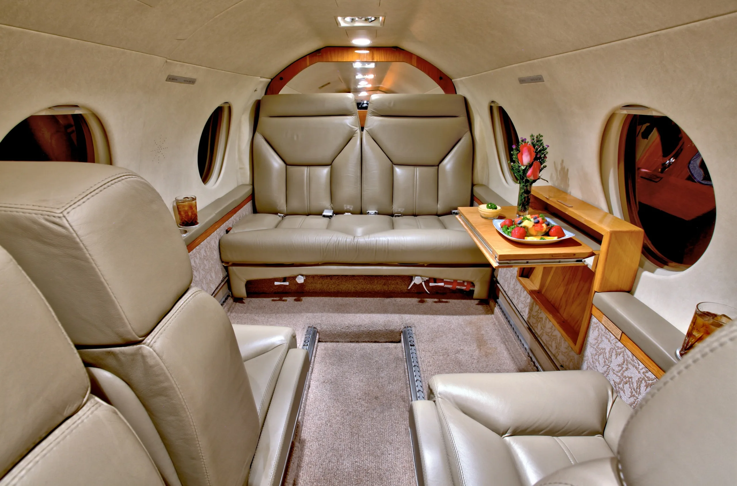Cabin interior of a 1981 Dassault falcon 10 sn 176.