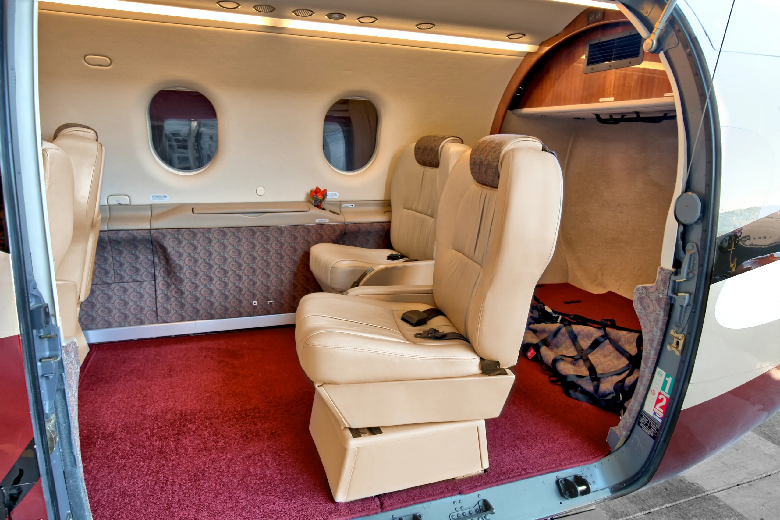 Cabin interior of a 1997 Pilatus pc 1245 sn 197.