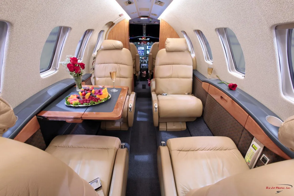 Cabin interior of a 2005 Cessna citation cj2 sn 525a 0226.