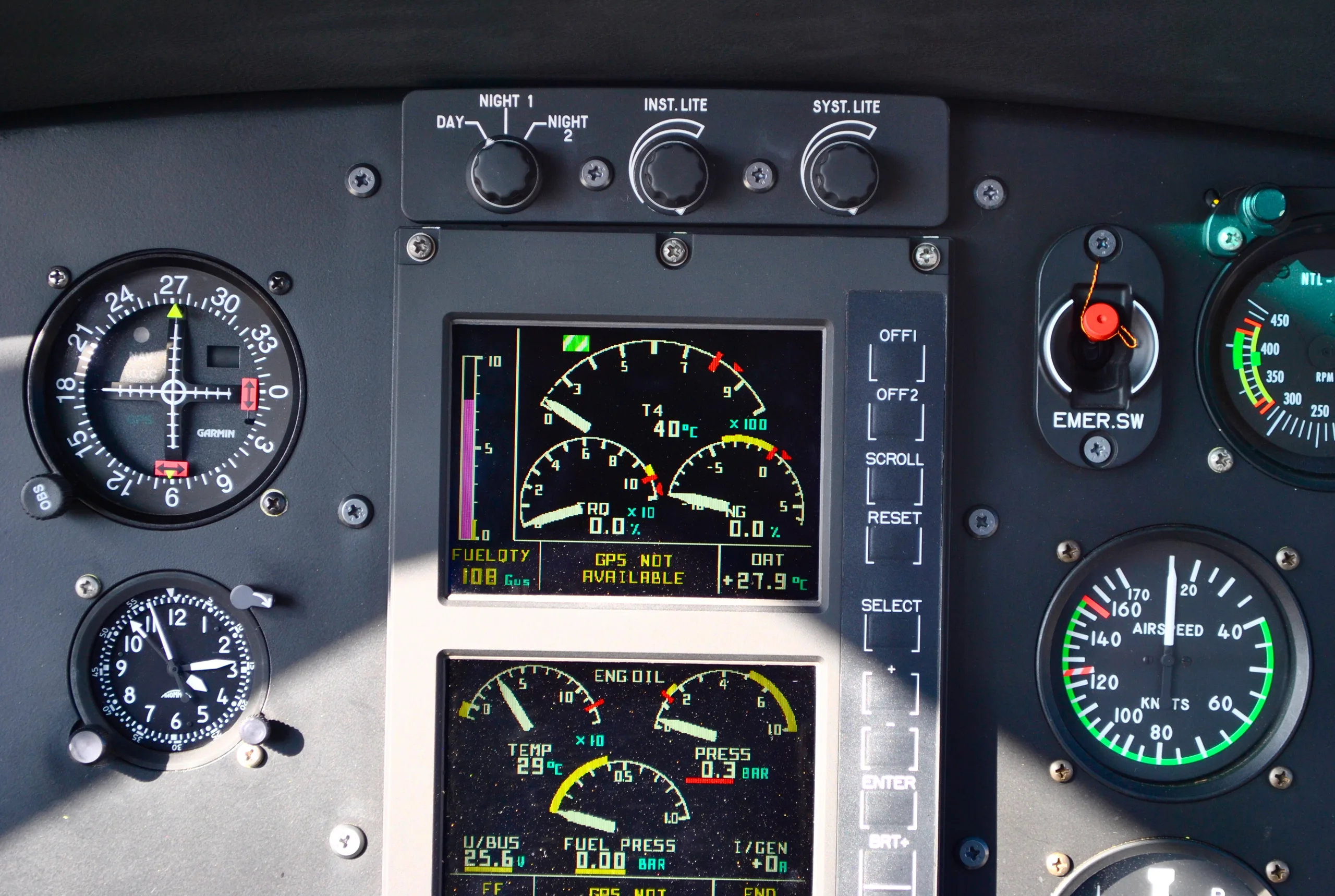 Cockpit and instrument panel of a 2010 Eurocopter as 350b 2 ecureuil sn 4883.