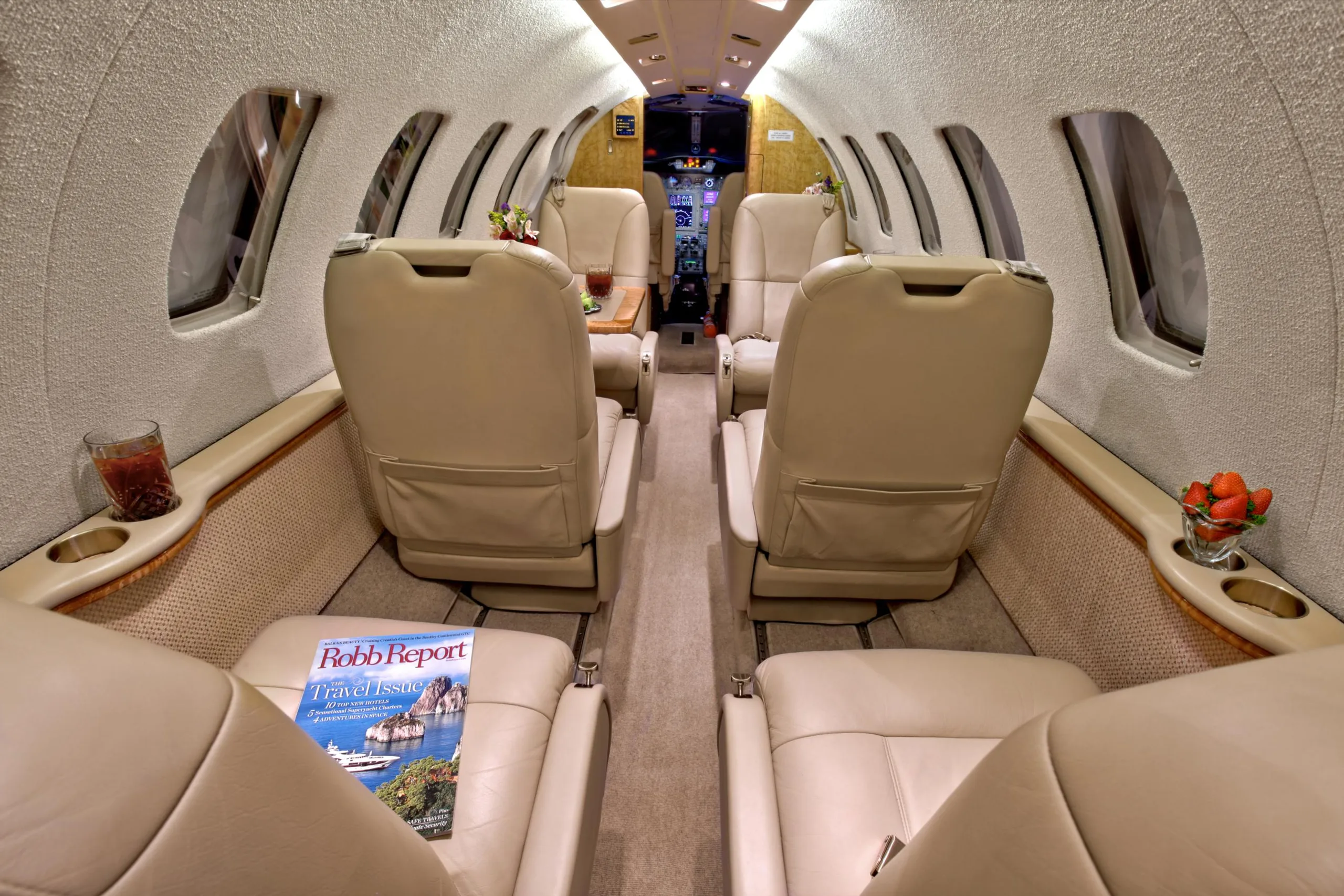 Cabin interior of a Cessna citation cj2 sn 525a 0160.