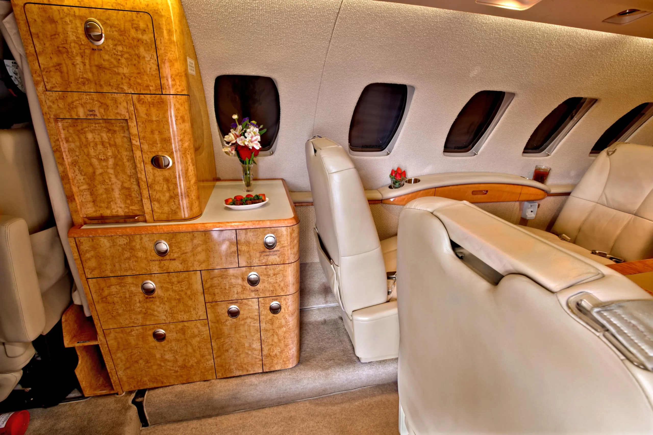 Cabin interior of a Cessna citation cj2 sn 525a 0160.