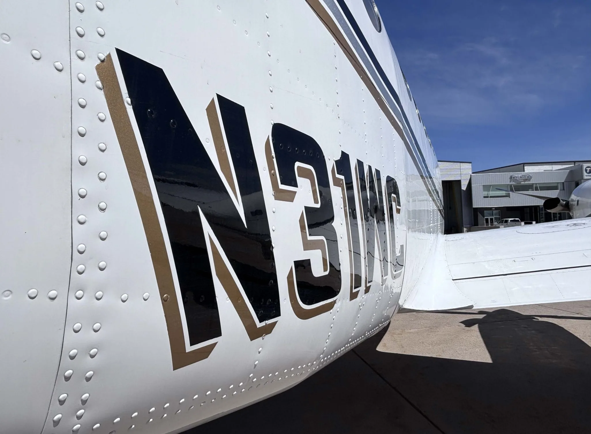 Exterior view of a 1979 Beechcraft King Air 200, N31WC.