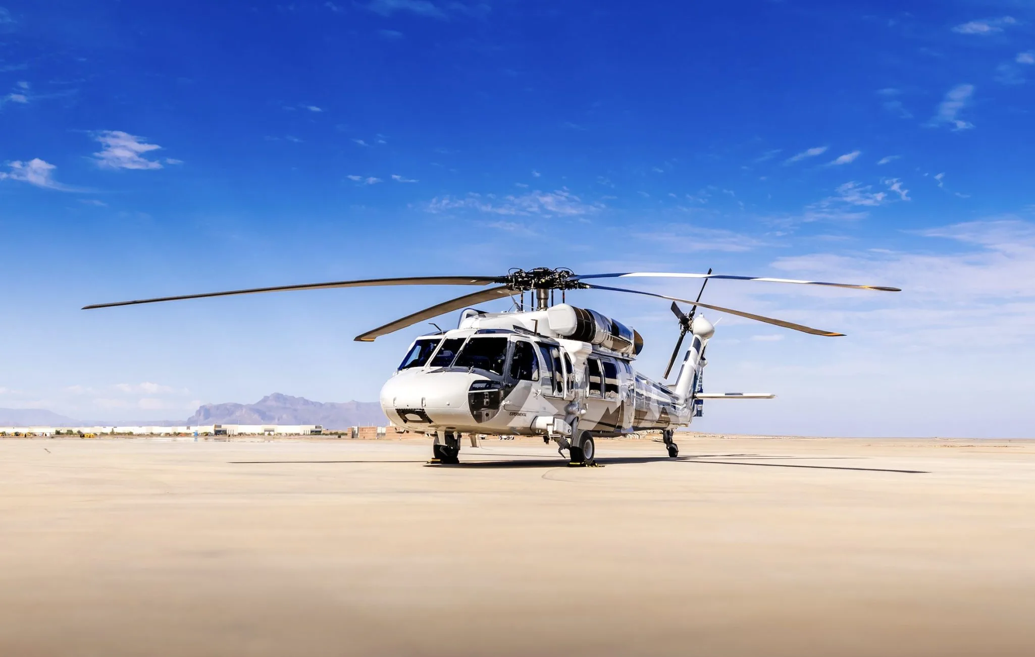 Marketing image of a 1983 Sikorsky UH-60L Black Hawk.