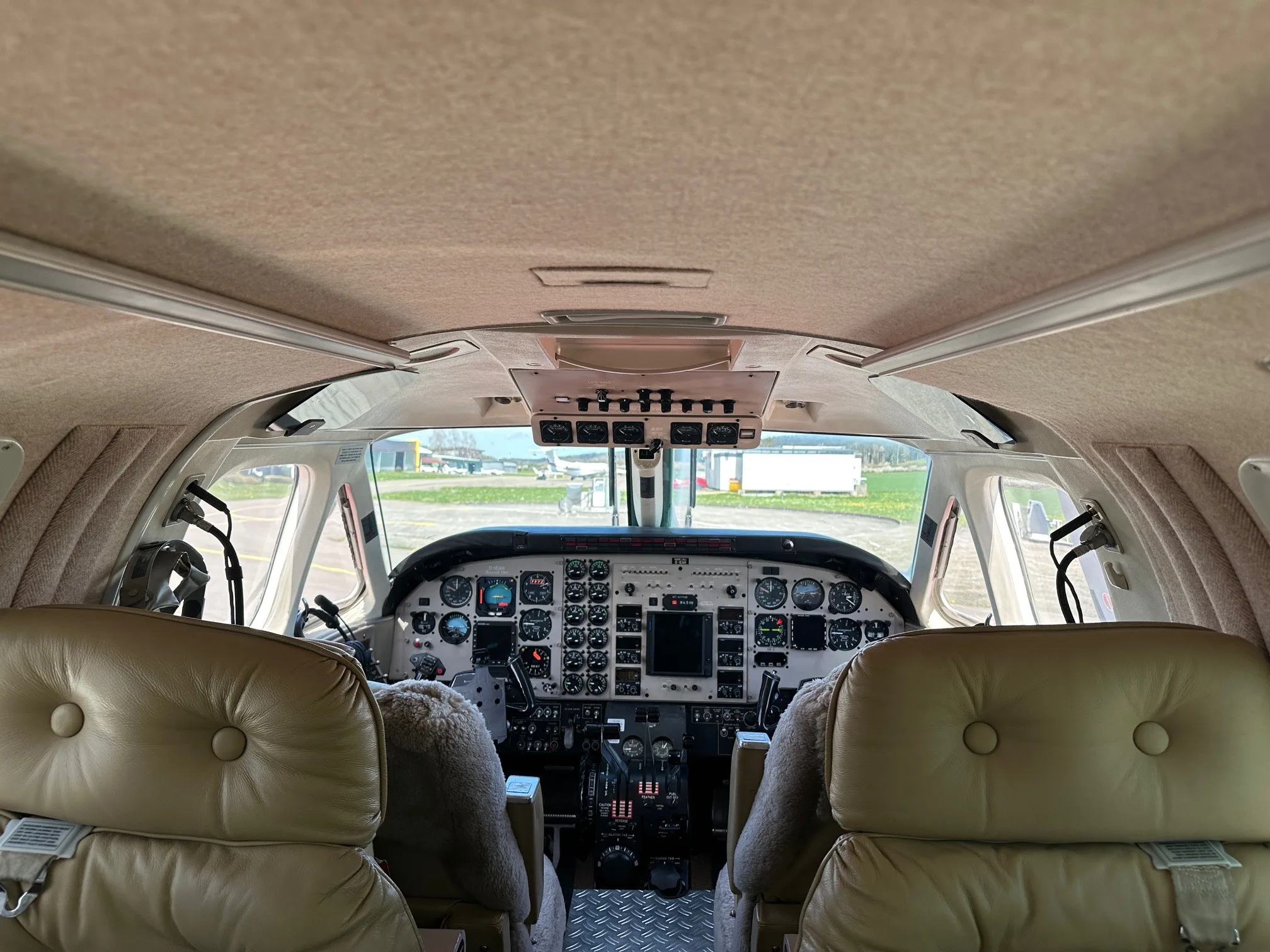 Cabin interior of a 1989 Beechcraft King Air C90A.