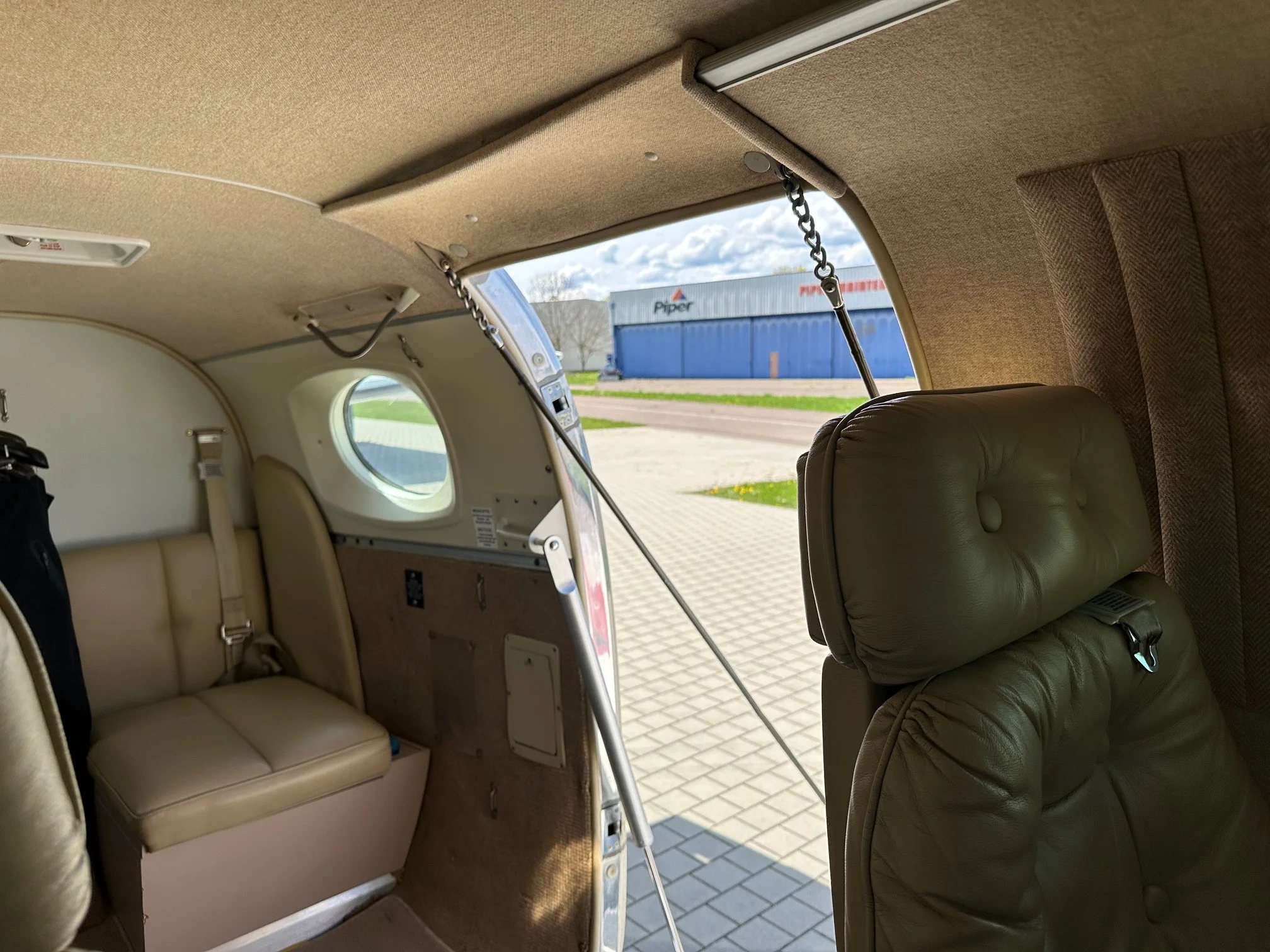 Cabin interior of a 1989 Beechcraft King Air C90A.