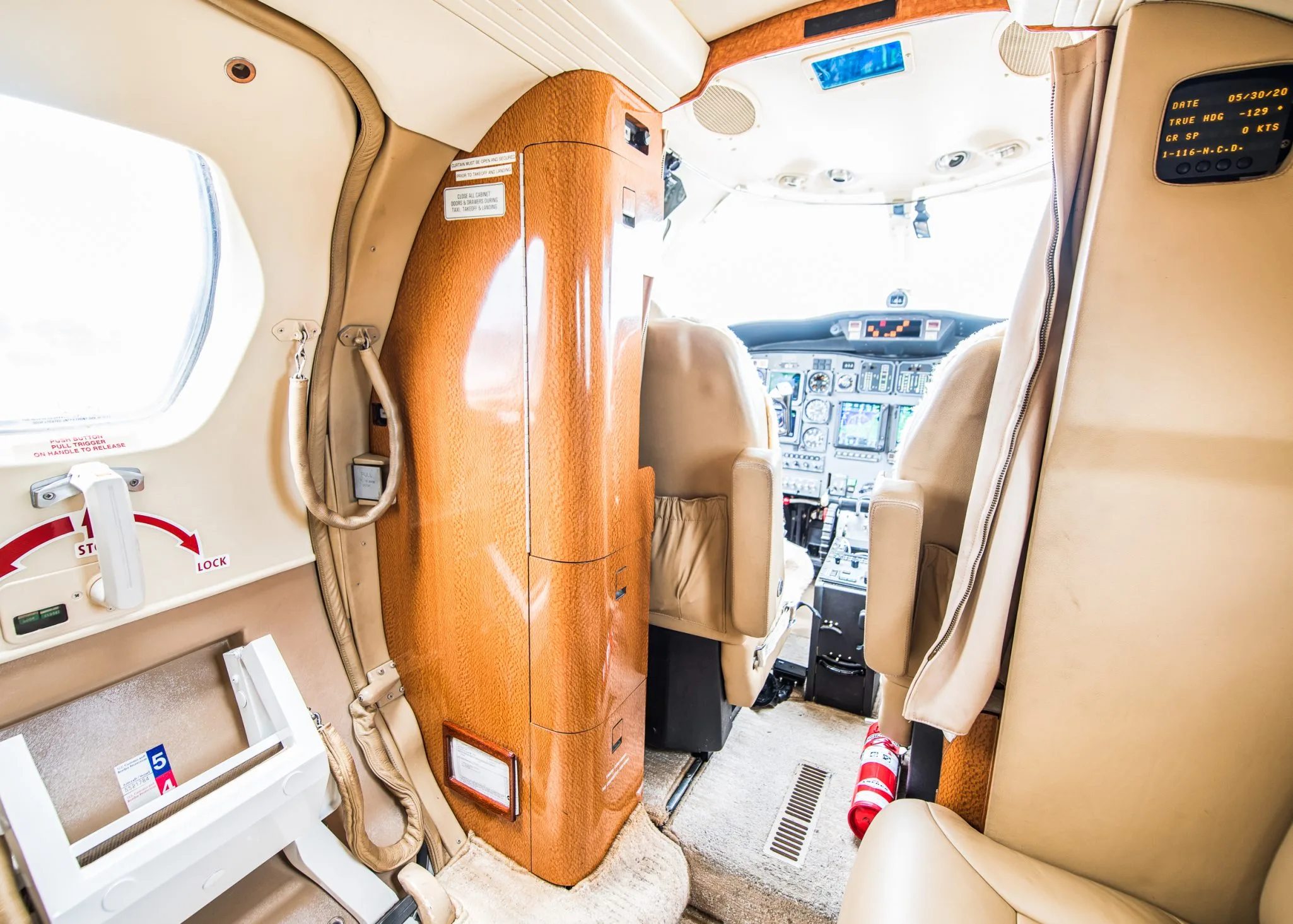 Cabin interior of a 1998 Cessna Citation 525 CJ.