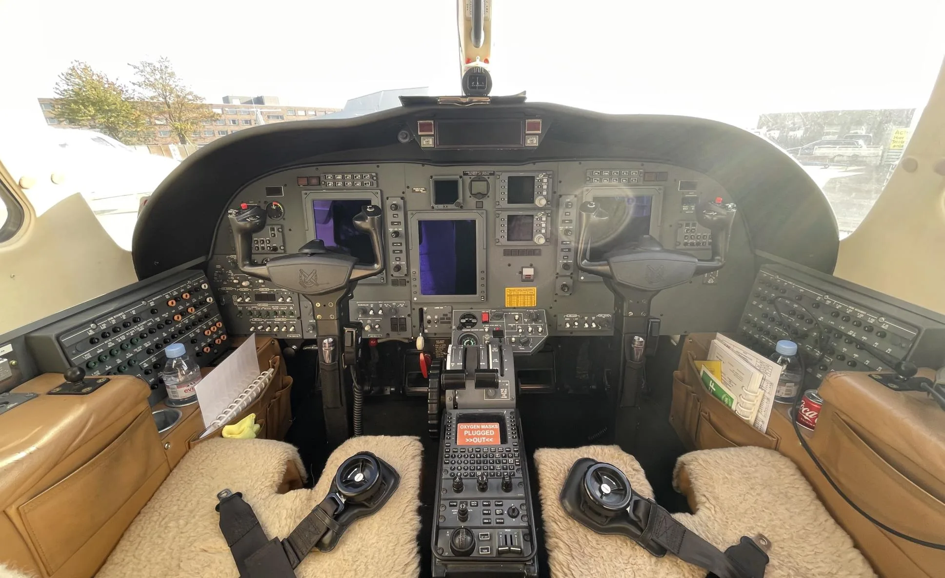 Cockpit and instrument panel of a 2009 Cessna Citation CJ1+.