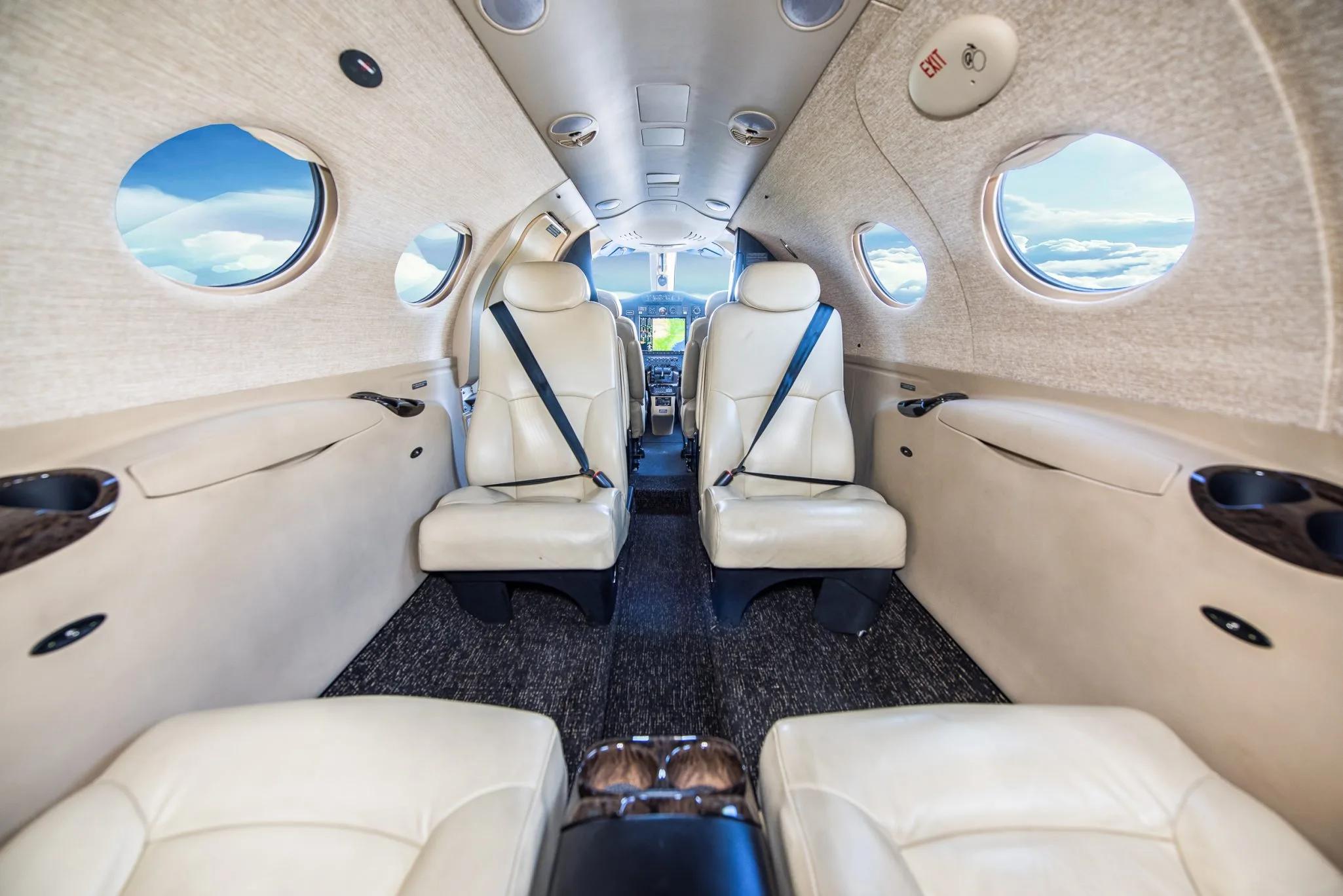 Cabin interior of a 2012 Cessna Citation 510 Mustang.