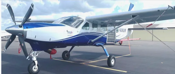 Cabin interior of a 1986 Cessna 208 Caravan Super Van.