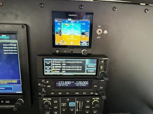 Avionics suite of a 2020 Piper 100i PILOT.