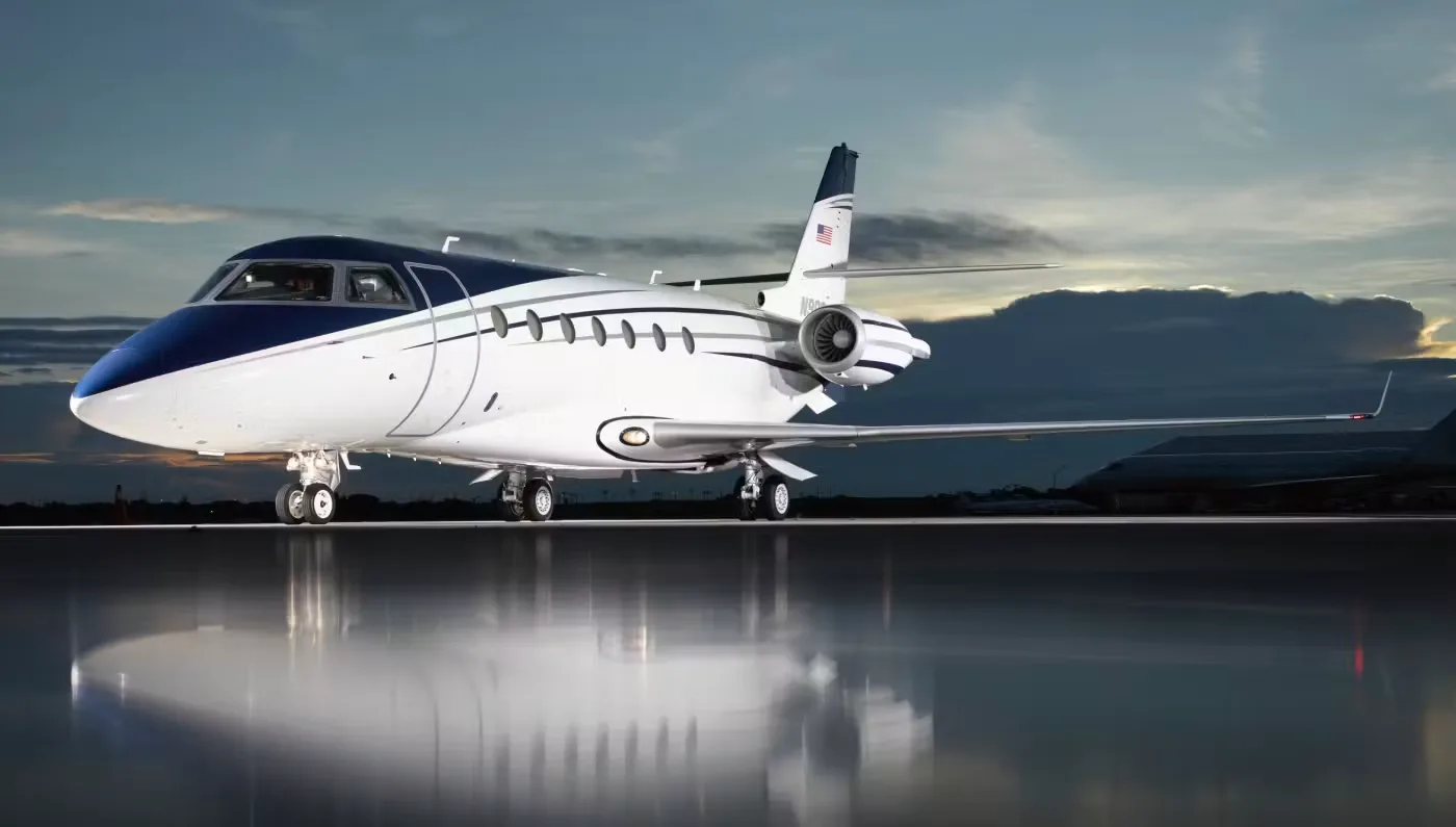 Exterior view of a 2008 Gulfstream G200.