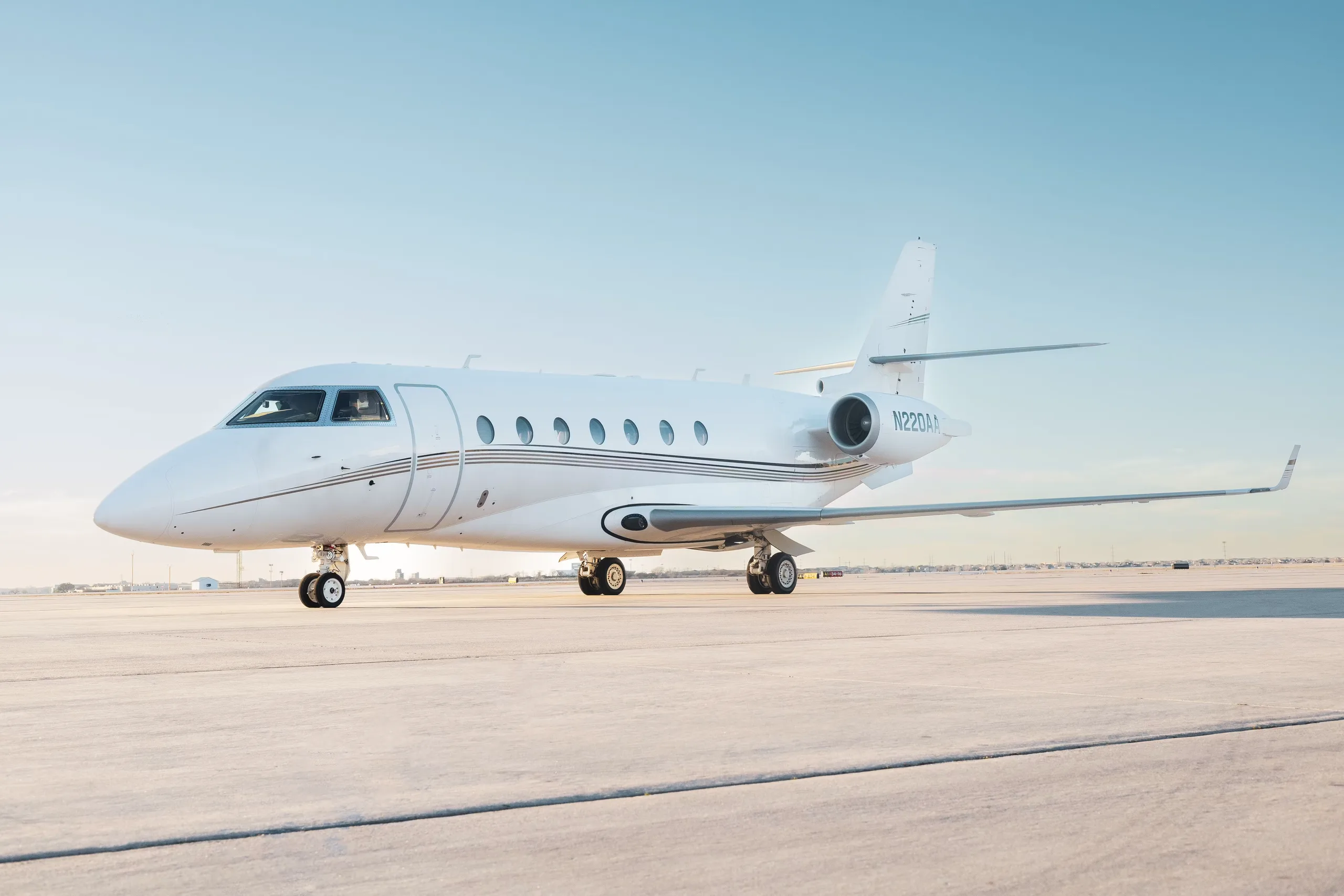 Exterior view of a 2008 Gulfstream G200.