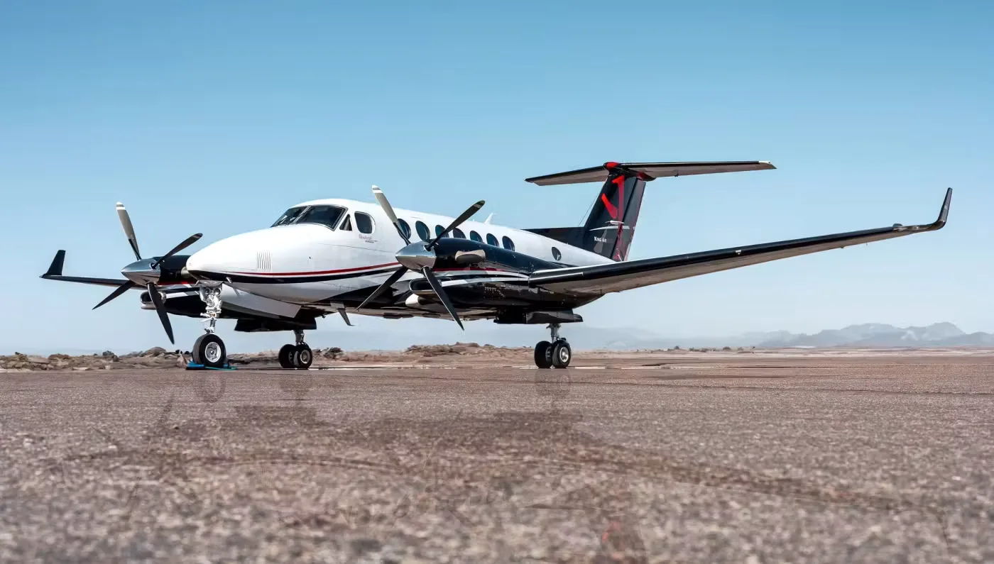 Exterior view of a 2011 Beechcraft King Air 350i.