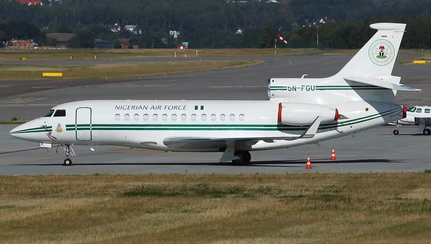 Exterior view of a 2011 Dassault Falcon 7X.