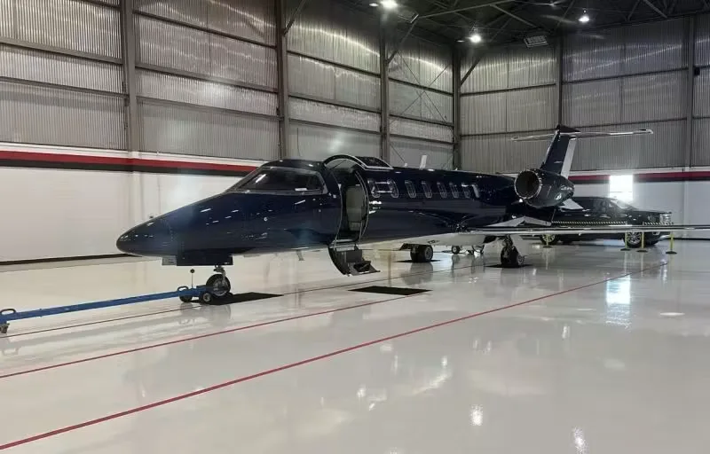 Exterior view of a 2019 Bombardier Learjet 75.