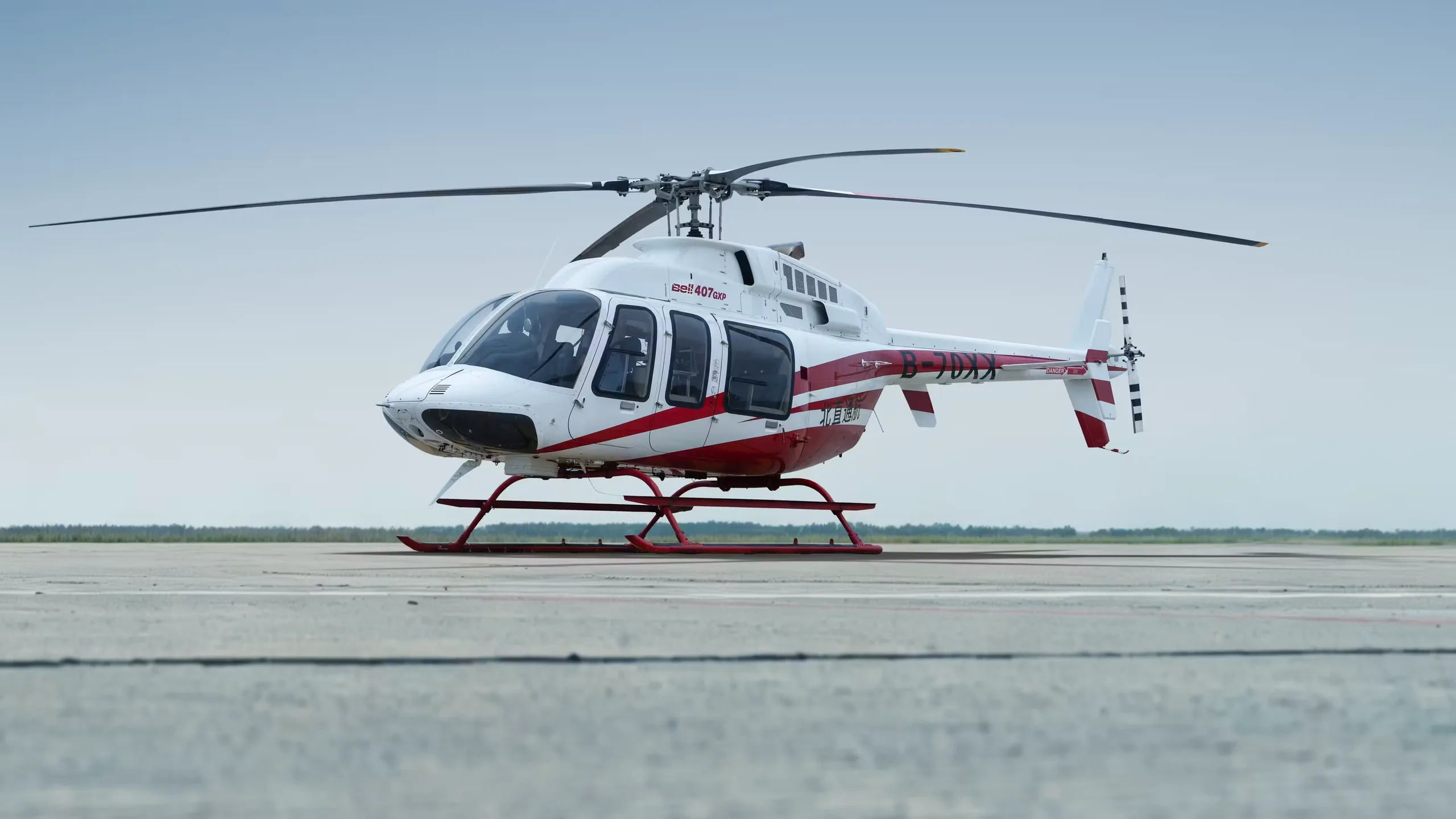 Exterior view of a 2017 Bell 407GXP.