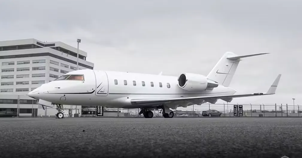 Exterior view of a 2019 Bombardier Challenger 650.