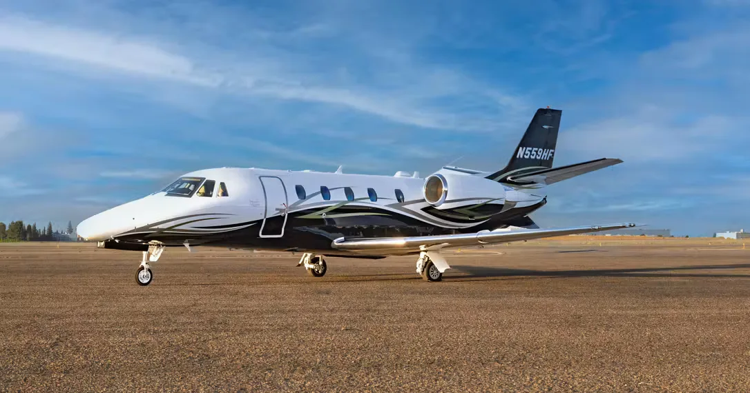 Exterior view of a 2016 Cessna Citation XLS+.