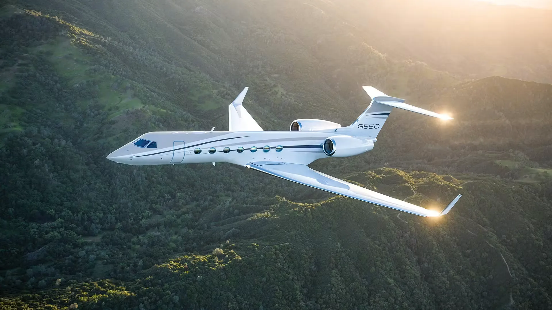 Marketing image of a 2012 Gulfstream G550.