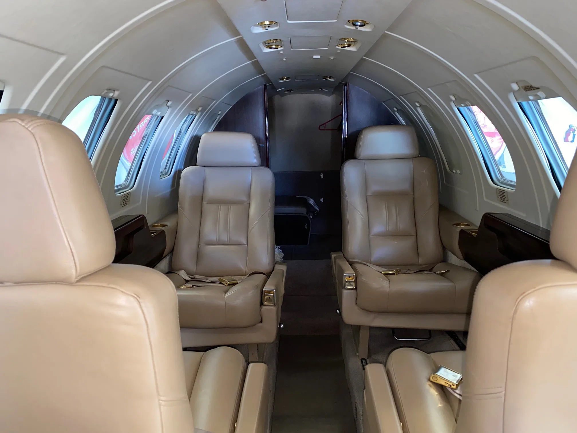 Cabin interior of a 2002 Learjet 45.