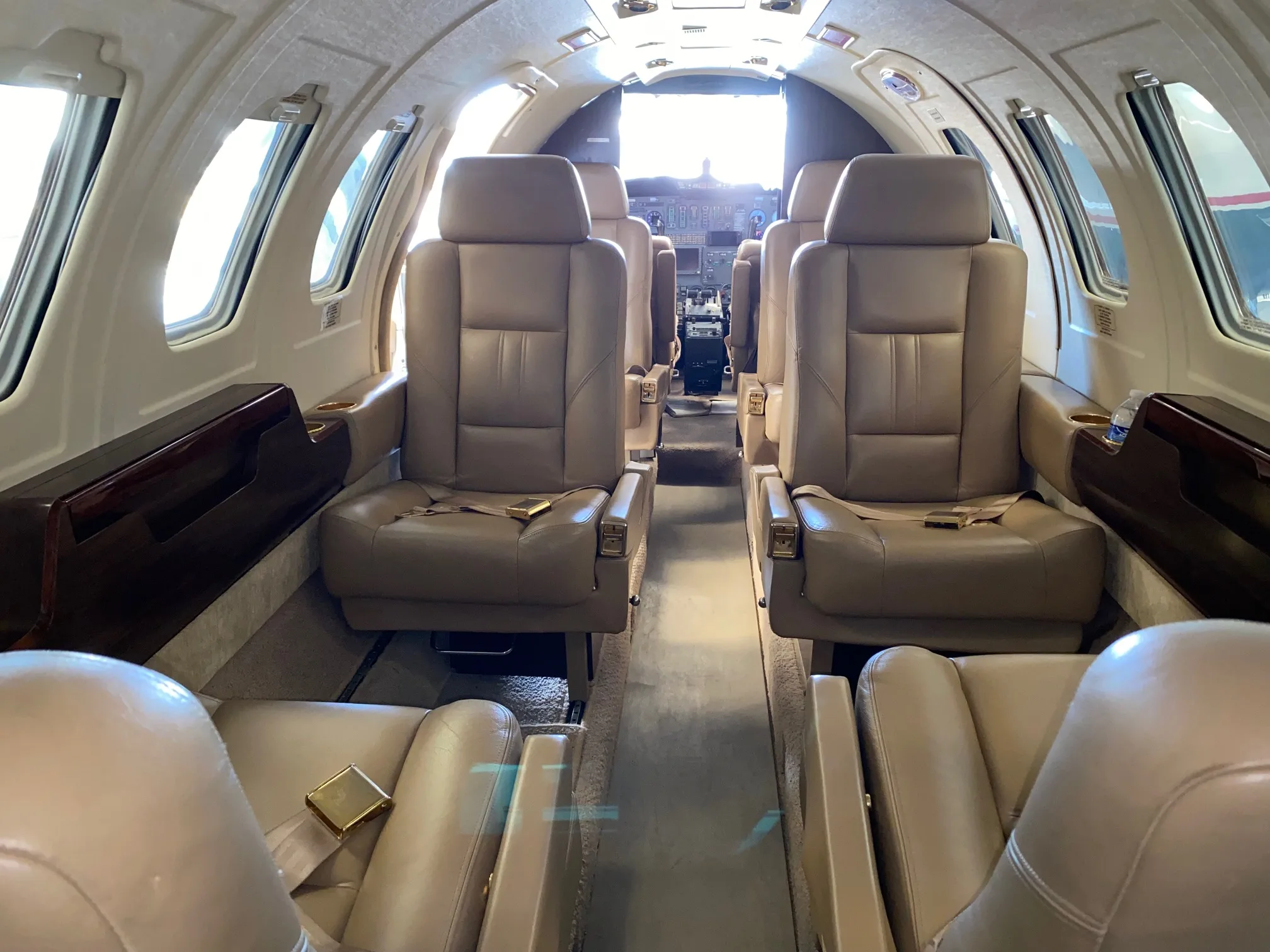 Cabin interior of a 2002 Learjet 45.