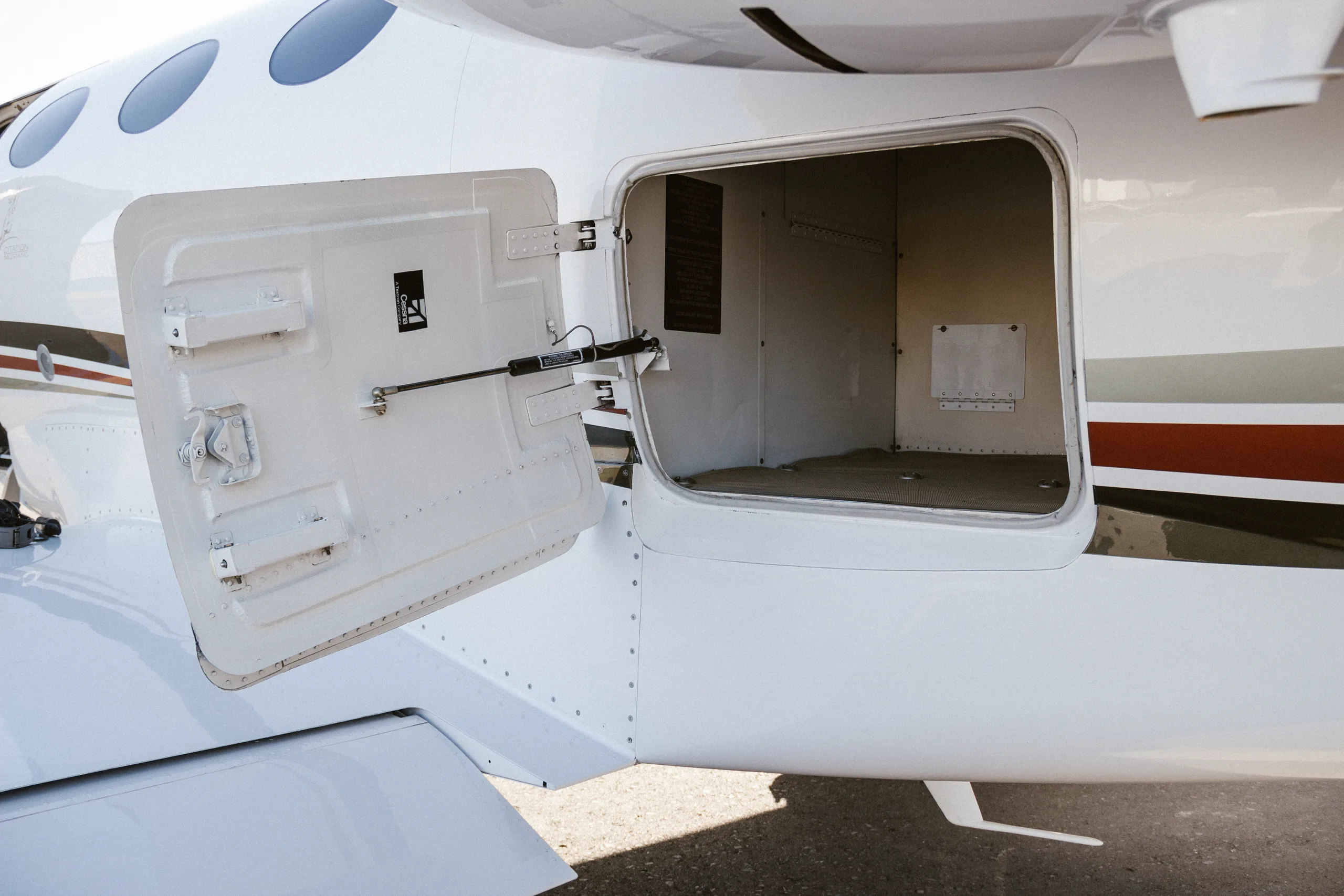 Cabin interior of a Cessna Citation Mustang.