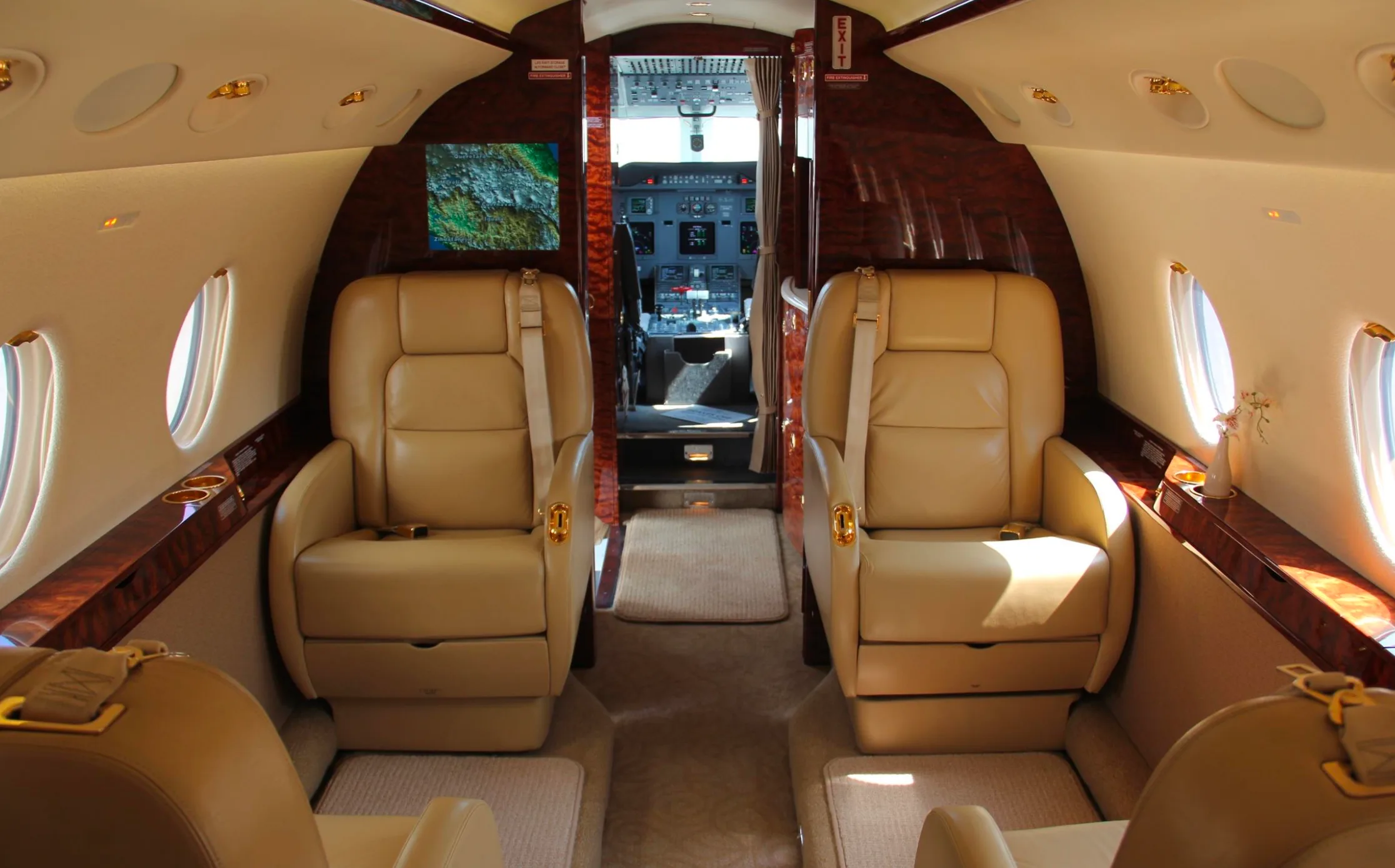 Cabin interior of a Gulfstream G200.