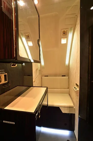 Cabin interior of a Dassault Falcon 900B.