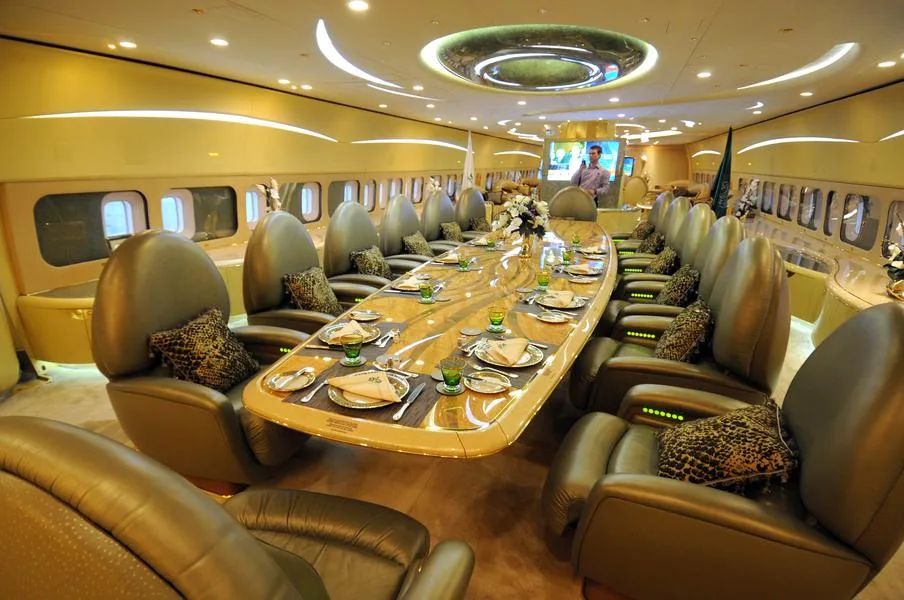 Cabin interior of a 2015 Airbus A380: 2015 Archive.