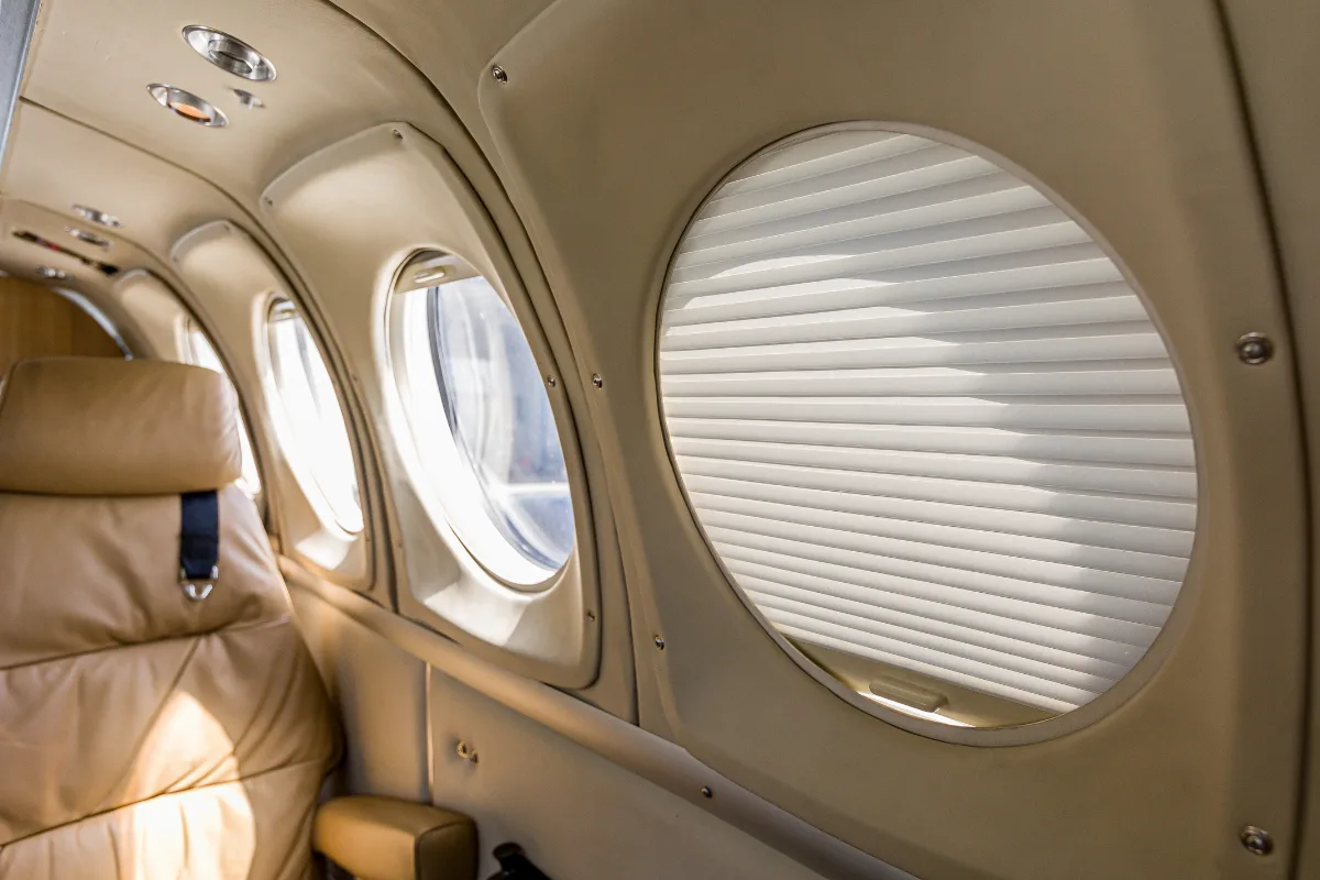 Cabin interior of a 1977 Beechcraft King Air 200.
