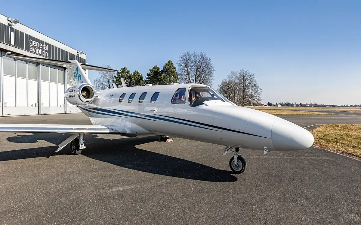 Exterior view of a 1999 Cessna Citation Jet.