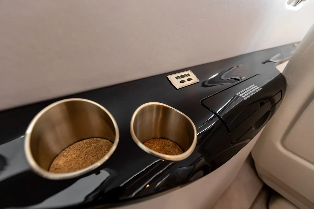 Cabin interior of a 2008 Cessna Citation XLS+.