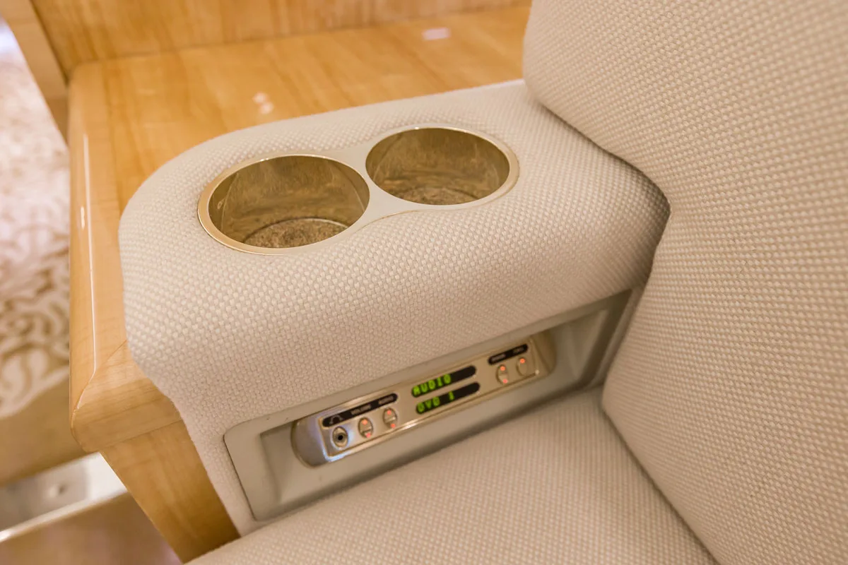 Cabin interior of a 2008 Gulfstream G550.