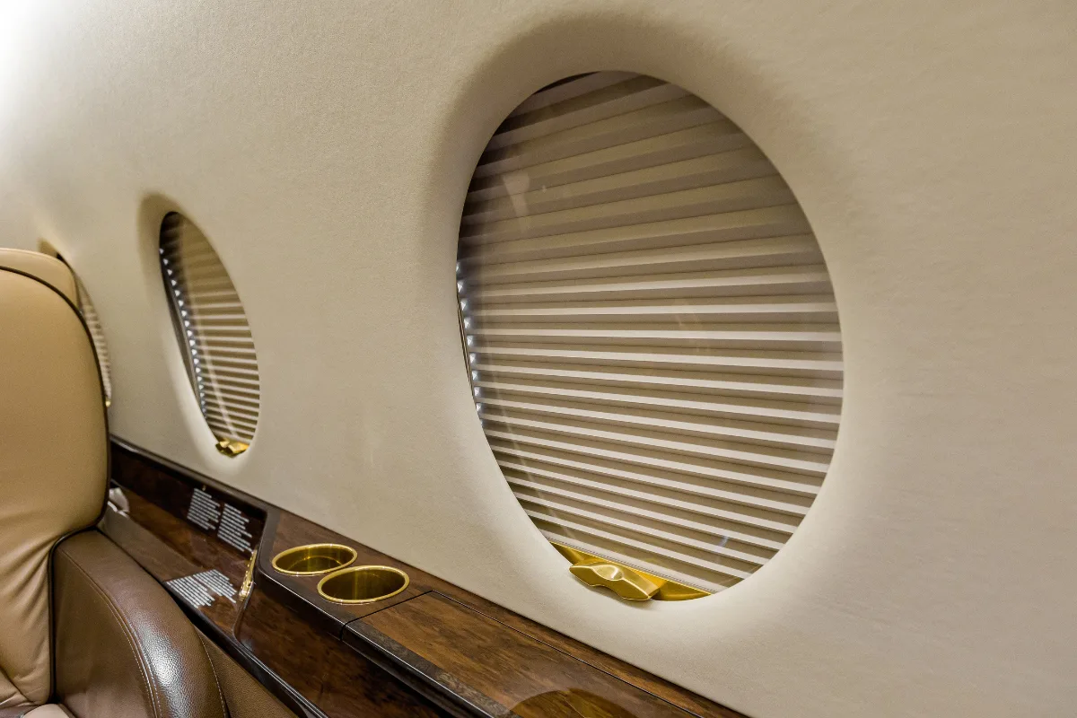 Cabin interior of a 2011 Gulfstream G200.