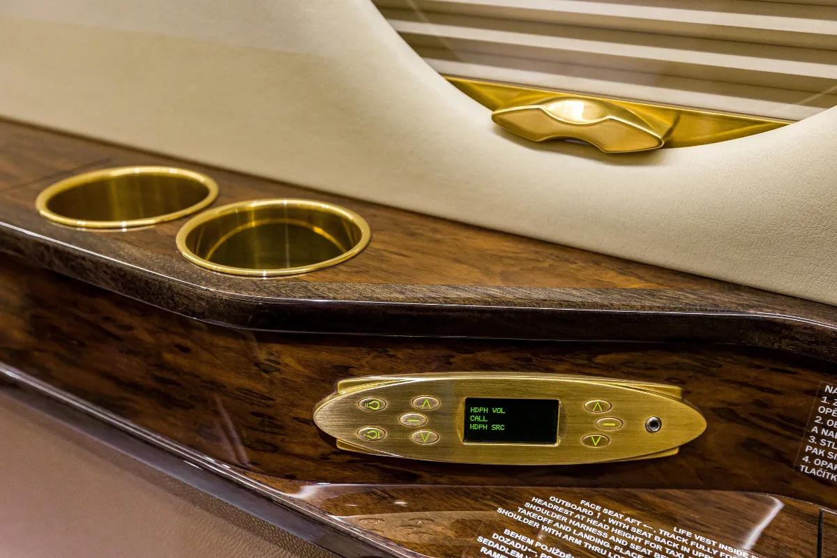 Cabin interior of a 2011 Gulfstream G200.