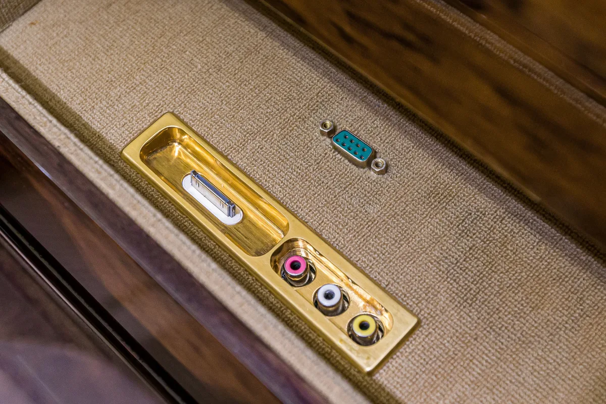 Cabin interior of a 2011 Gulfstream G200.